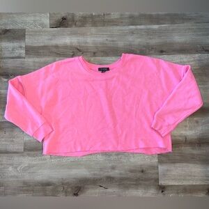 Neon Pink Primark Cropped Crewneck Sweater